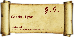 Gazda Igor névjegykártya